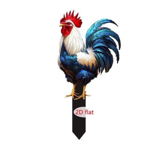 Cute Ducks Garden Stake, 2D Acrylic Rooster Decoration, Farmhouse Yard Art Stake, Outdoor Duck Welcome Sign for Lawn Flower Bed