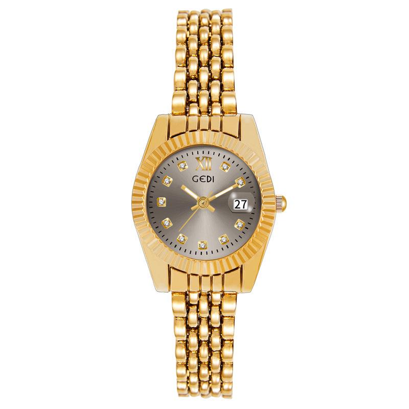 Premium Log Type Women'S Watch Light Luxury Niche Calendar Steel Belt Waterproof Watch Women'S Business Quartz Watch