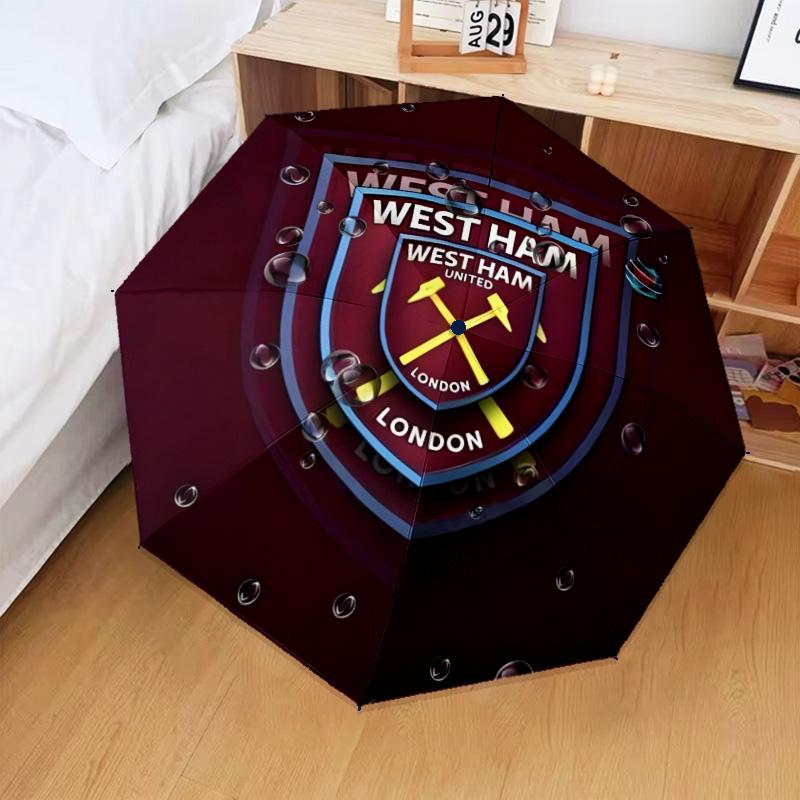 1PC West Football Printed Umbrella Folding umbrella, automatic umbrella 8-Frame for Travel, camping Fan gifts Christmas Gifts