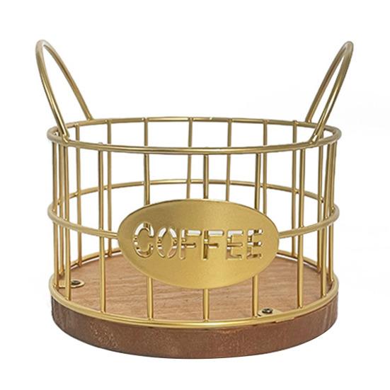 Kaffeekapselhalter Aus Metall – Großes Fassungsvermögen (bis Zu 70 Kapseln), Platzsparend & Dekorativ (Gold)