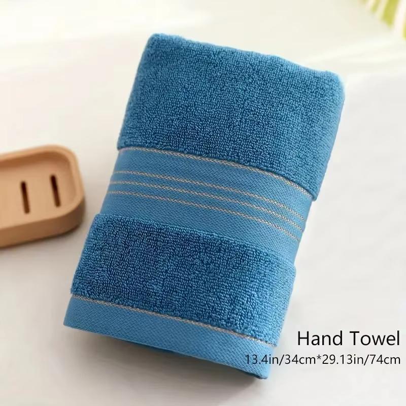 

Skin-Friendly Solid Color Towel - High Absorbency for Adults & Kids, Soft Reusable Daily Towel for Bathroom Home Travel синий