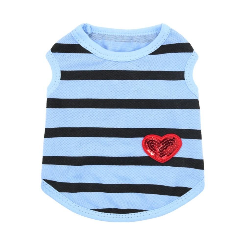

Breathable Dog Striped T-Shirt Thin Design Summer Dog Clothes Dog Summer Vest Casual Outfit XS синий