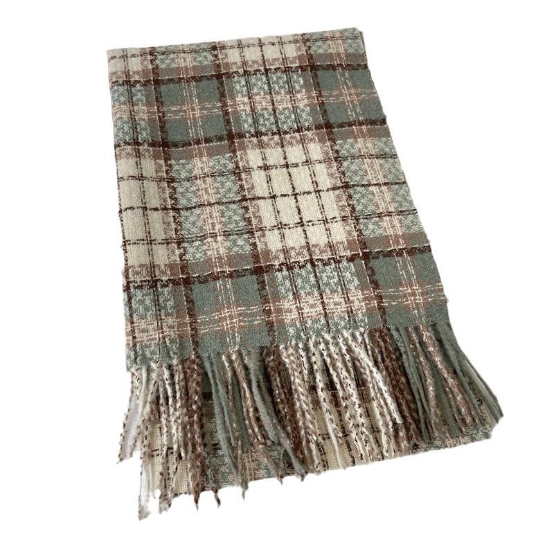 Schal Damen Winter Neu Kariert Quasten Schal Vielseitig Studentenpaar Warme Atmosphäre Schal