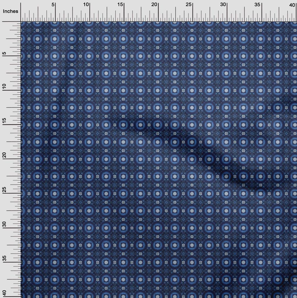 oneOone Cotton Poplin Blue Fabric Arabic Moroccan Quilting Supplies Print Sewing Fabric By The Yard 42 Inch
