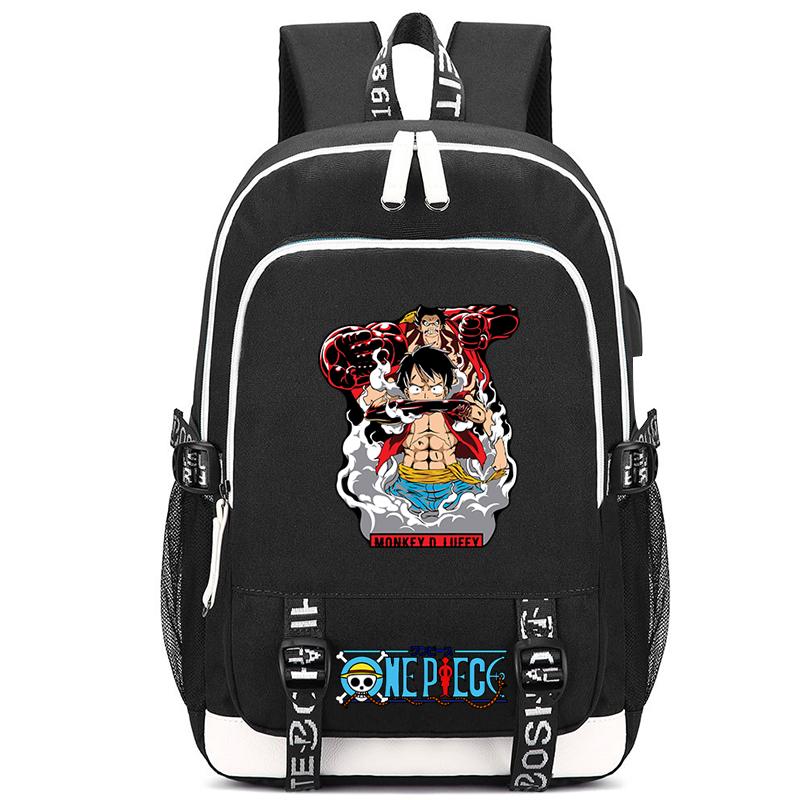 Anime One Piece Charge Versatile Bag Document Bag for Boy Girl Back To School Book Bag Large Capacity Student Goku Bag Men Women Leisure Travel Bag