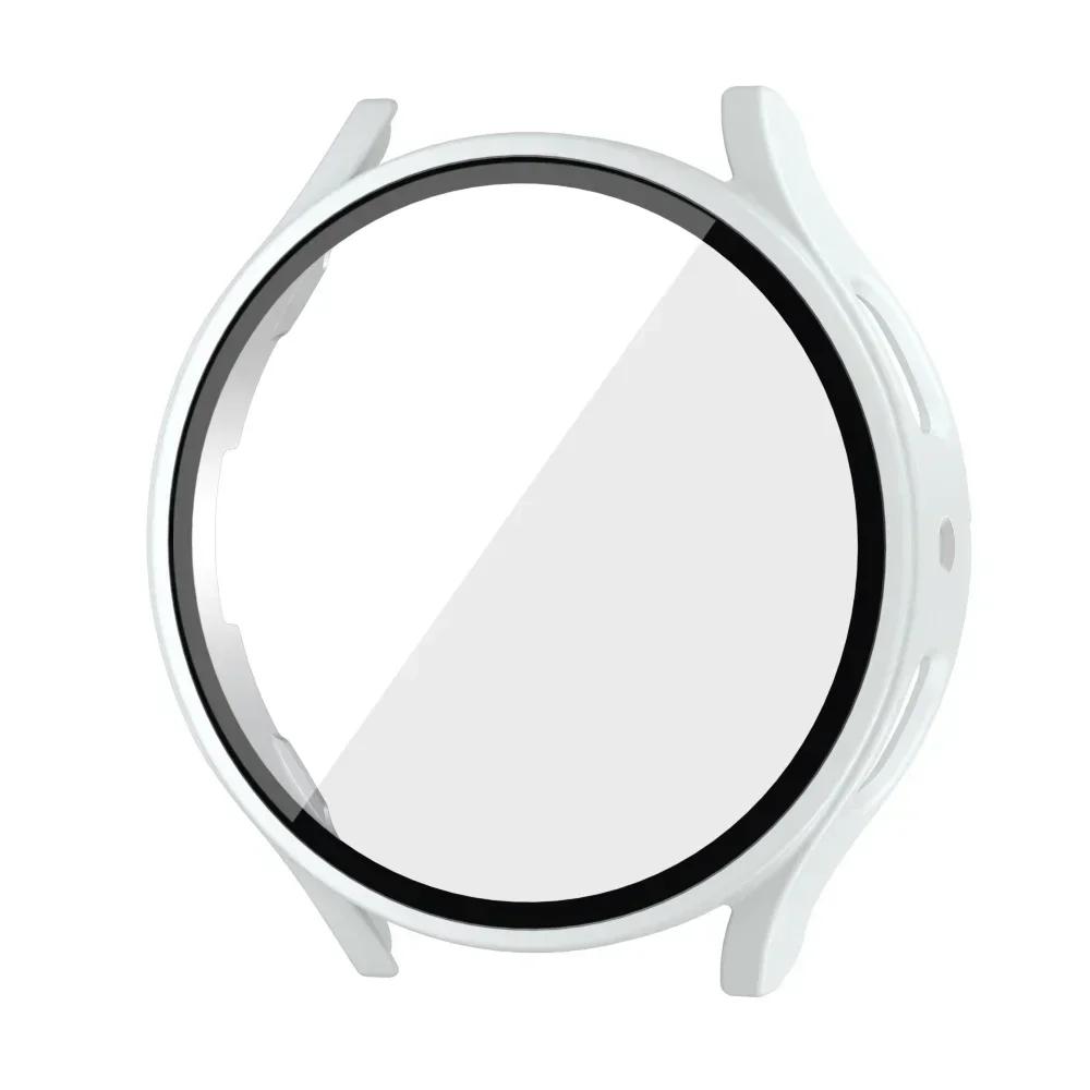Tempered Glass+ PC Cover for Samsung Galaxy Watch 7 6 5 4 44mm 40mm All Coverage Protective Bumper Case Galaxy Watch Accessories