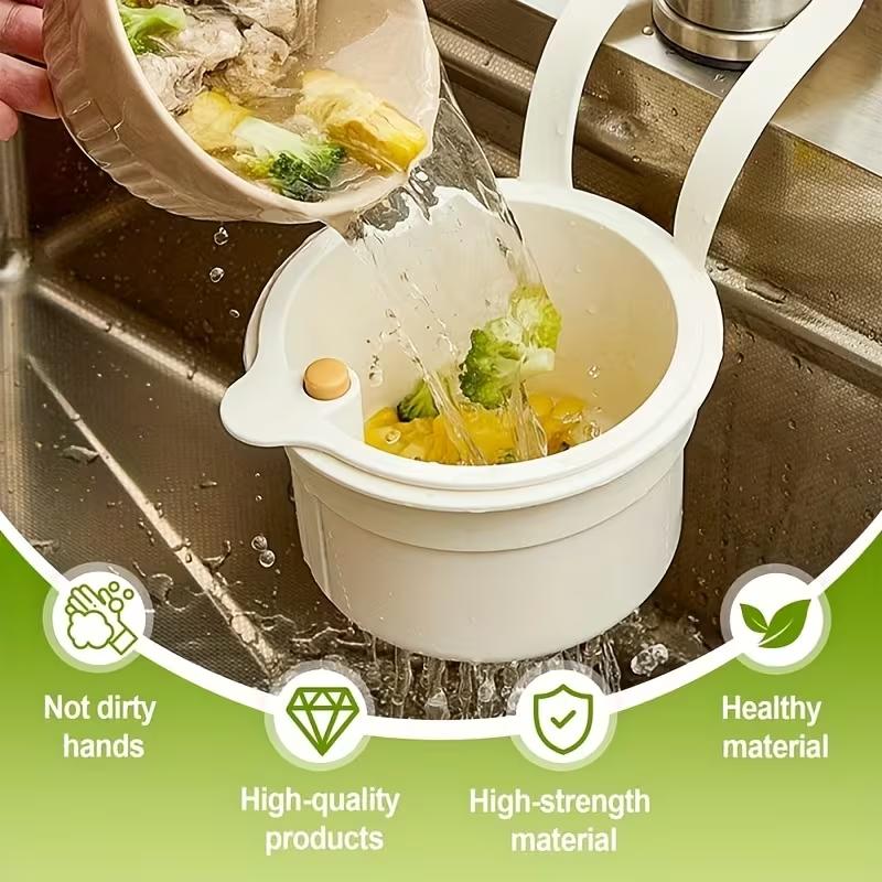 Multifunctional Hanging Sink Strainer Leftover Drain Basket Fruit and Vegetable Washing Basket Hanging Drainer Rack Kitchen Accessories
