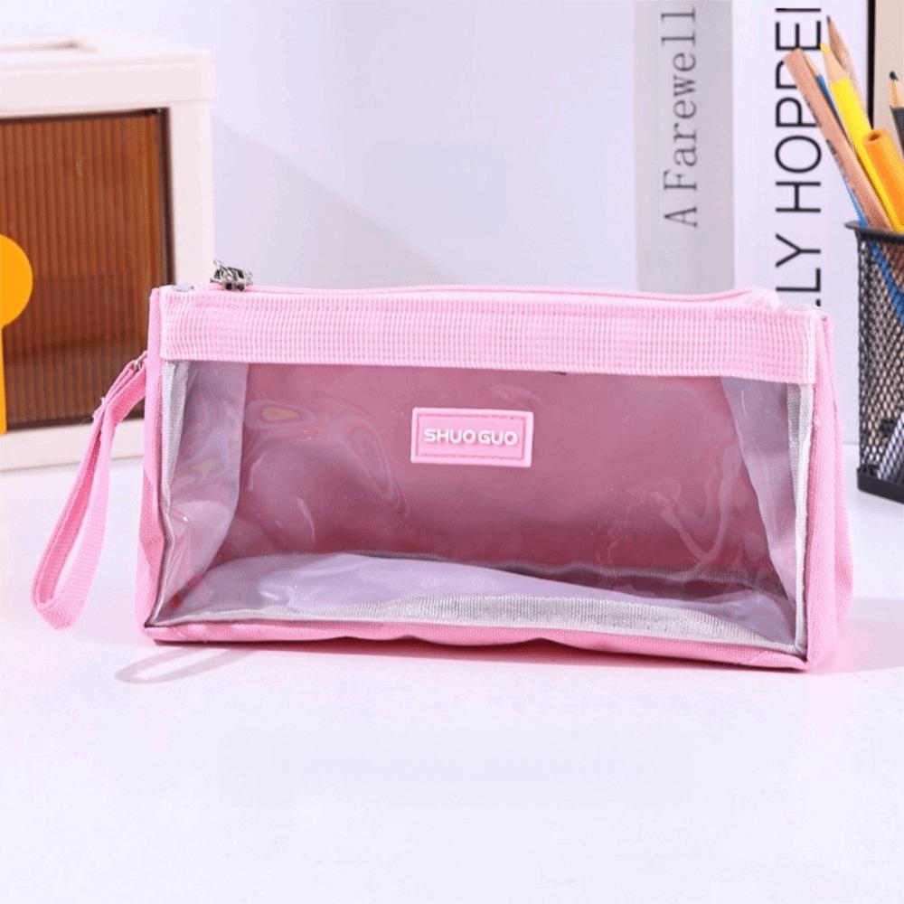 Transparent Pencil Bag Large Capacity Storage Bag Multifunctional Zipper Pen Bag Students