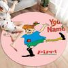 Pippi Longstocking Custom Name Round Area Rug,Carpet Rug for Living Room Bedroom Sofa Playroom Decor,Non-slip Floor Mat