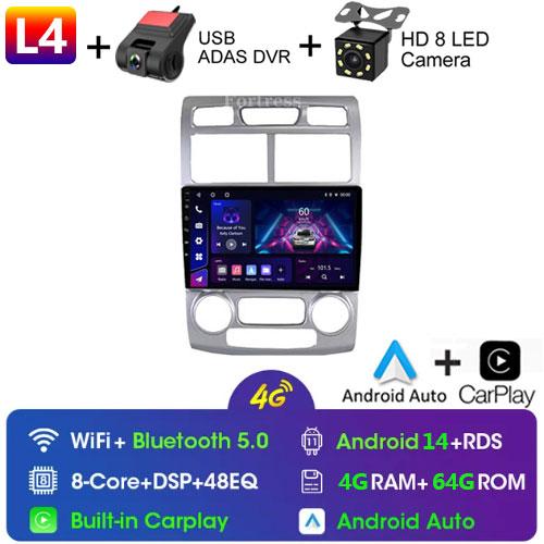 Fortress  Android 10 Car Radio For Kia Sportage 2 2004 2005 2006 2007-2010 Android Auto Multimedia Player Stereo BT 2din DVD HU