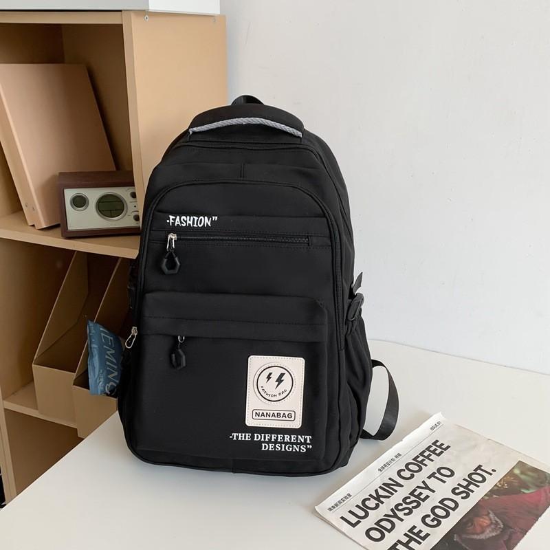 Retro Workwear Style Large Capacity Backpack Women Korean Version High School Students Color-blocking Trendy Shoulder Bag Men Travel Backpack