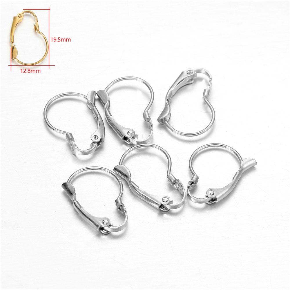 20-50pcs Gold  Stainless Steel Hypoallergenic Earring Hooks Fish Earwire Earrings Clasps Earring Wires For Jewelry Maki
