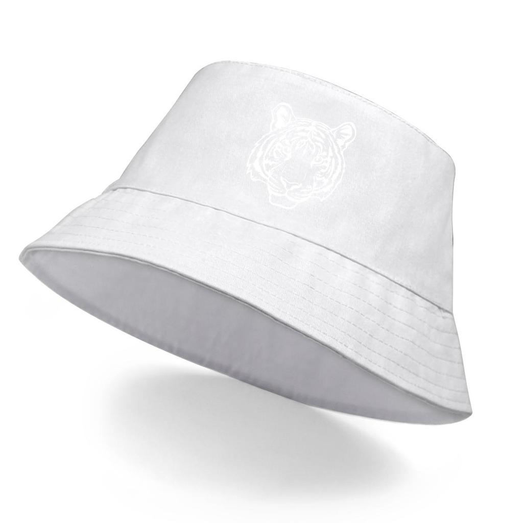 Bucket Hat mit Weißem Tigerkopf-Print Bucket Hat , Tier Herrenhut Leichtgewicht Frühling Strand Strandkappe