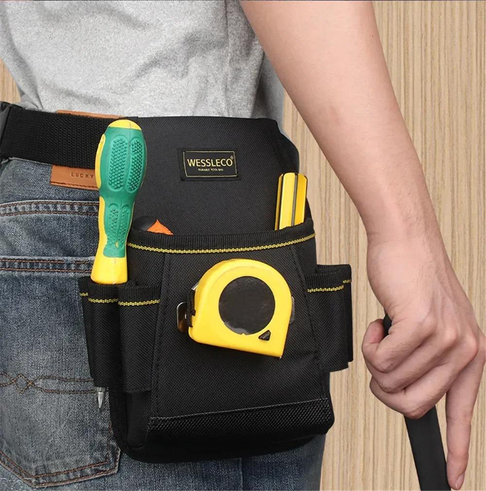 New Tool Waist Bag Multi-functional Maintenance Toolbag Canvas Electrician Belt Hardware Toolkit For Men Construction Sites