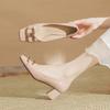 Pink Patent Leather Thick Heel High Heels Female Cute Metal Buckle Shallow Mouth Women's Shoes Temperament Sheepskin Pad Single Shoes Female Square
