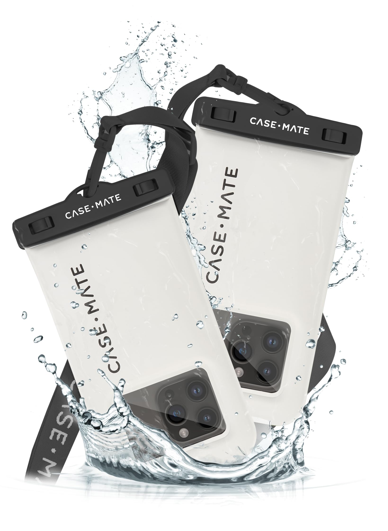 

IP68 Dustproof and Waterproof Waterproof Floating Pouch for Smartphones up to Set of Sand Case-Mate (Highest Rating) 6.7 Inches, 2, White, Grey/Black,