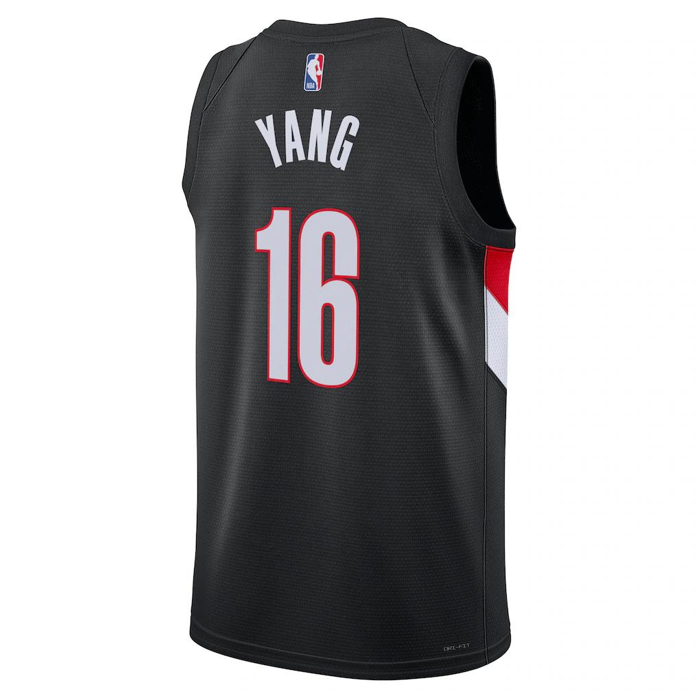 Nike NBA Yang Hansens Portland Trail Blazers Swingman V-Neck Elastic Sleeveless Basketball Jersey Unisex jersey HM3995-010
