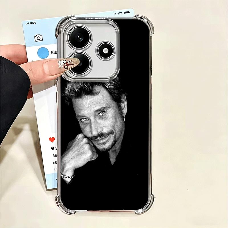

Чехол для телефона с музыкальным покрытием Johnny Hallyday для Xiaomi Poco X5 X6 X7 X8 Pro Max F8 Ultra F7 M8 M7 M5S Redmi 15C 15 14C 13C 13 X3 12 Xiaomi Poco F8 Ultra