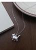 S999 Sterling Silver Cute Cat Necklace for Women - Korean Style 3D Small Cat Pendant on Light Luxury Clavicle Chain