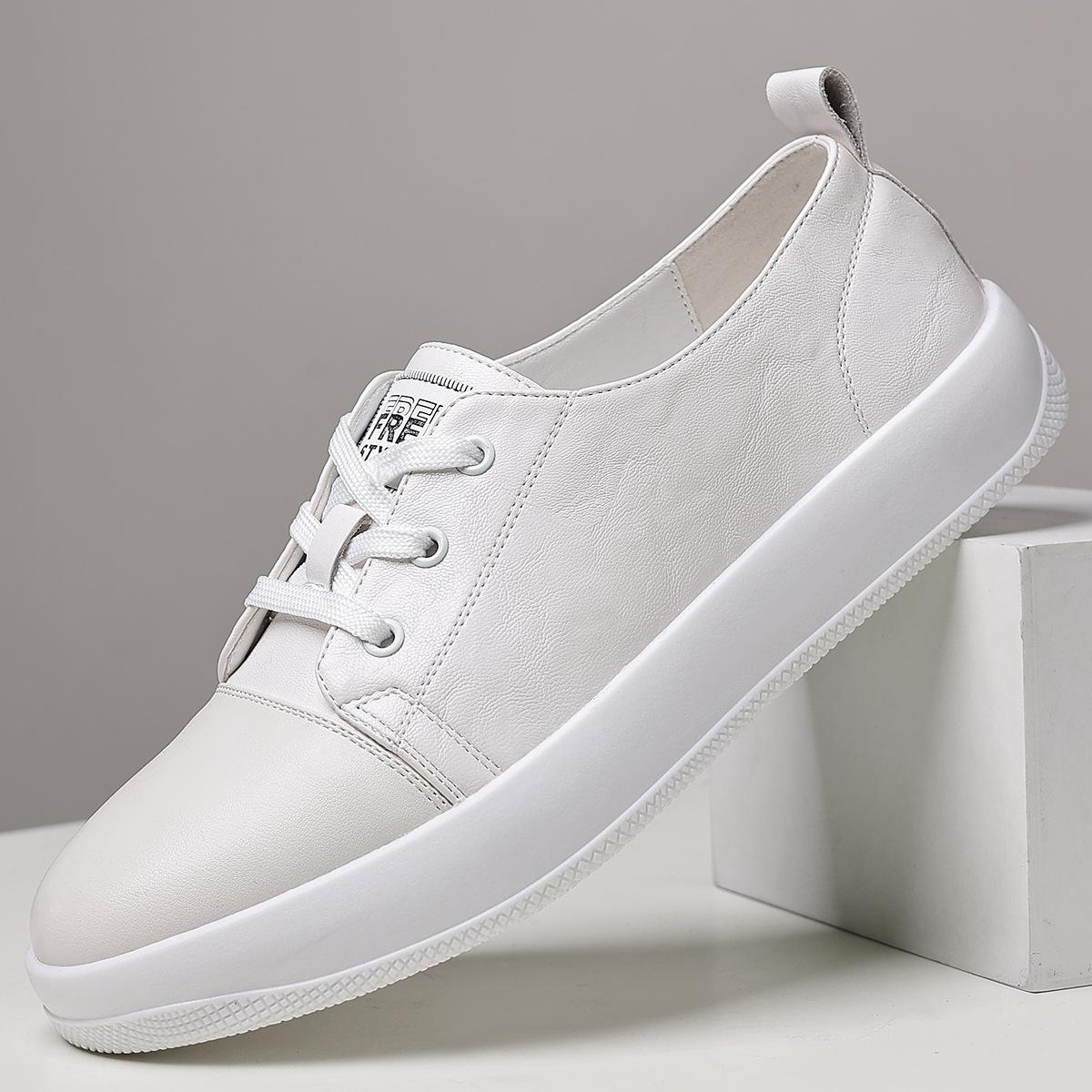 

Men s spring and summer comfortable casual flat-soled small board shoes light mouth versatile solid color shoes student trend fashion board shoes 48 білий
