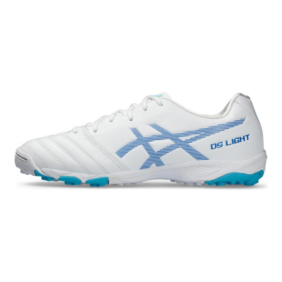 Asics Ds Light Jr Artificial Turf Round Toe Lace-Up Low-Top Soccer Shoes Kids Soccer Shoes White Blue 1104A047-102