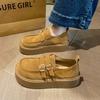 Women's Autumn New Double Belt Buckle Thick-soled Heightening Muffin Shoes Women's Single Shoes