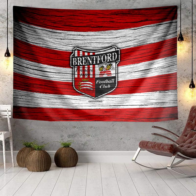 Brentford Football Club Crest Tapestry, Unique Design Tapestry, Wall Decor for Bedroom,Livingroom, Playroom,Heartwarming Fan Holiday Gifts