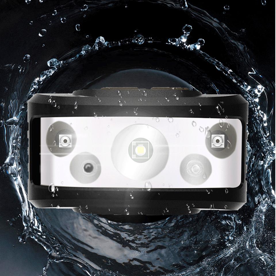 High Quality XP-G Q5 Sensor Led Headlamp Built in Battery Head Lamp Headlight Bulbs Light Waterproof White &amp; Red Emitting Color