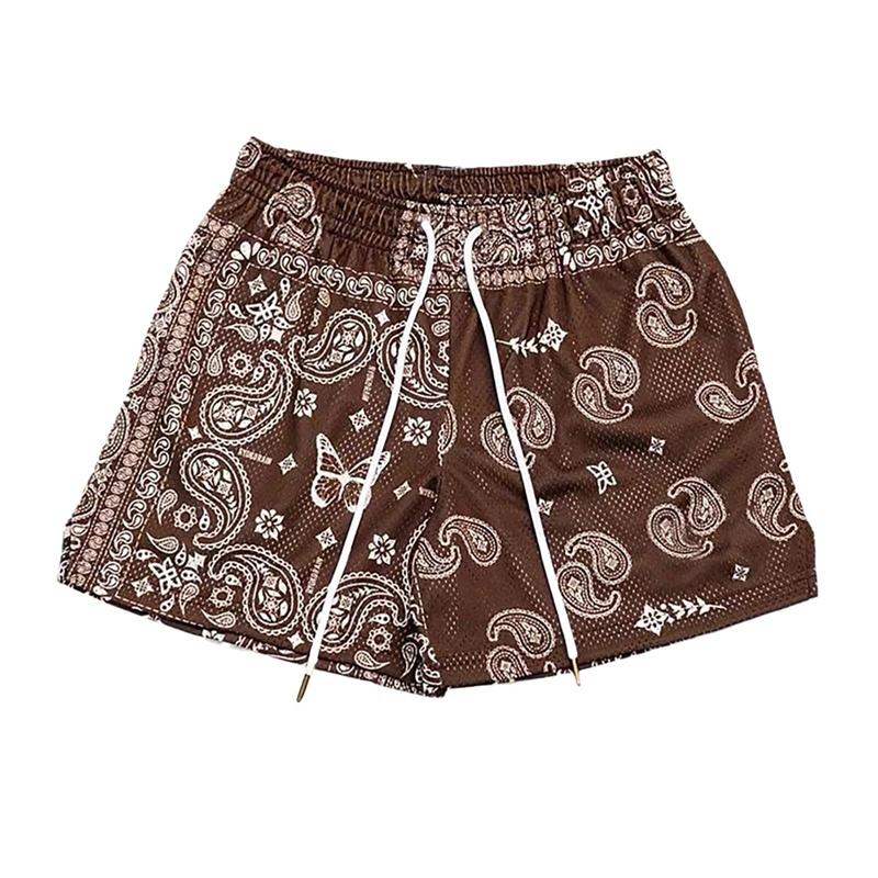 Trend Paisley Graphic Beach Shorts For Men Fashion Summer Streetwear Printed Short Pants Casual Hip HopTrunks