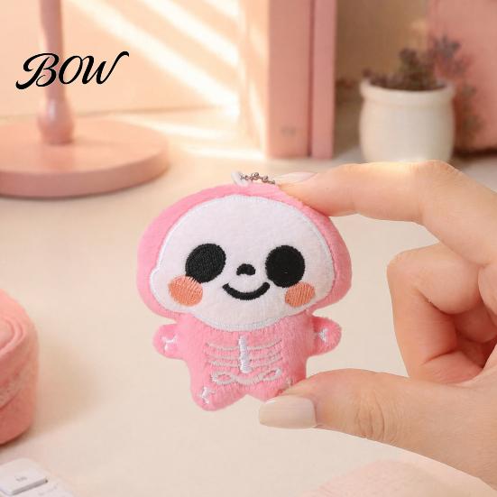 Squeaky Halloween Pendant Plush Pendant, Stuffed Skeleton Mummy Bear Keychain Toy Decorative Accessory for Backpacks Handbags Purses