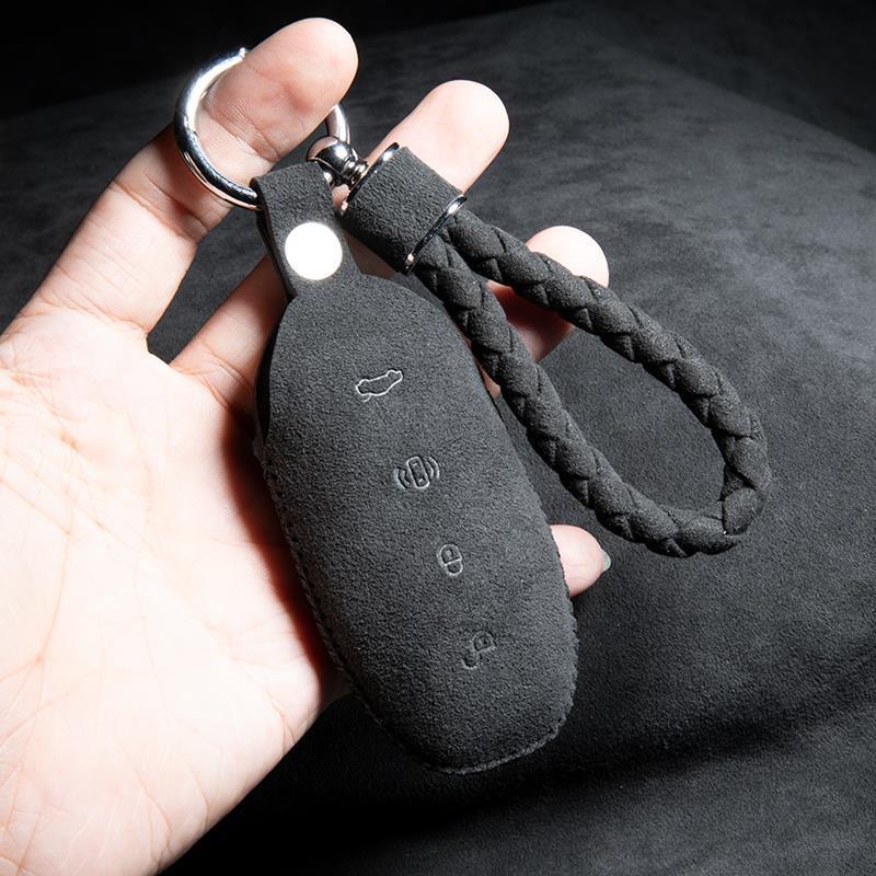 High-End Suede Key Case for Hongqi H5 HS5 H6 HS7 ESH3 ESH9 Models (2023/2024)