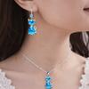 Trendy Crystal Pendant Necklace Zinc Zinc Alloy Cute Cat Jewelry Beautiful Elegant Jewelry Sets Wedding