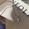 Women's Titanium Steel Star Cross Pendant Necklace - Versatile, Sweet, Cool Style with Snake Bone Chain