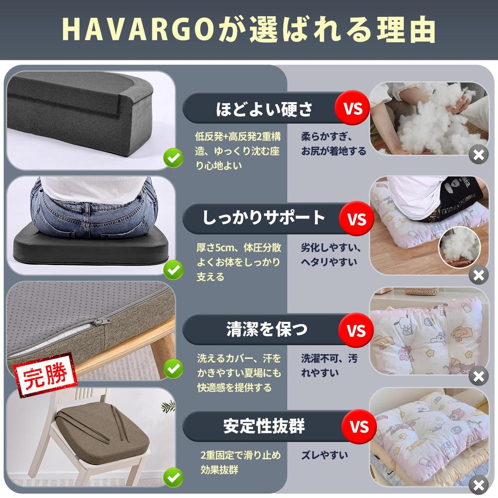 HAVARGO Seat Cushion for Set of Memory Foam High Double Layered Chair Comes with Hurt Your Memory Foam Washable Dining Chair Seat Cushion Chairs, 2, +