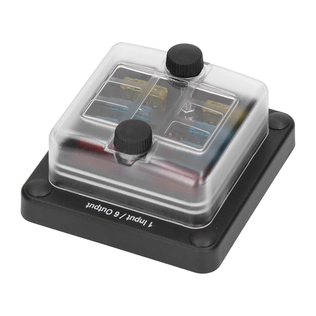 Sicherungskasten mit Flachsicherungen 6-fach Sicherungshalter Wasserdicht mit LED-Warnanzeige für Auto Marine Boot Wohnmobil