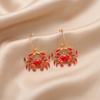 New Design Shiny Rhinestone Red Heart Crab Stud Earrings For Women Beach Cute Funny Sea Animal Crab Earring Vacation Jewelry
