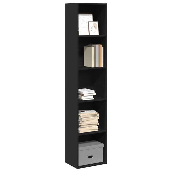 VidaXL Bookcase Black 40x30x189 Cm Engineered Wood, Shelf, Bookshelf, Book Support, Storage Cabinet, 857886
