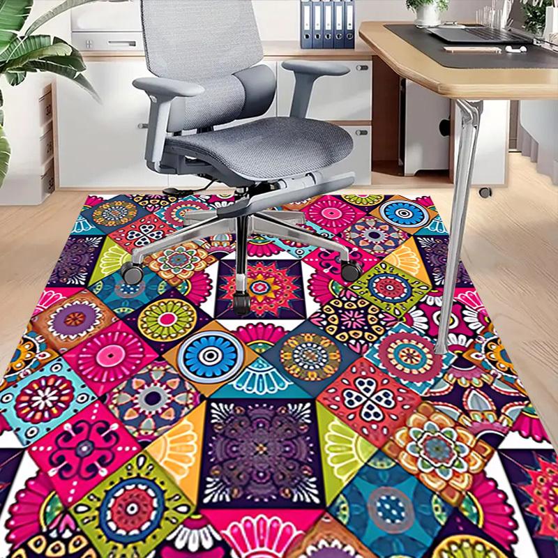 1PC Mandala Patterns Non-Slip Floor Carpet Compatible for Office&Living Room&Bedroom&Dining room - Flat- Soft & Pattern, Vibrant Colors-W261