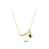Popolare Collana Choker a Catena con Ciondolo in Cristallo Verde Scintillante per Donna Gioielli di Moda Festa Nuziale Regalo di Compleanno