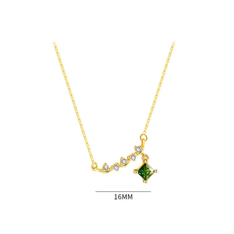 Popolare Collana Choker a Catena con Ciondolo in Cristallo Verde Scintillante per Donna Gioielli di Moda Festa Nuziale Regalo di Compleanno
