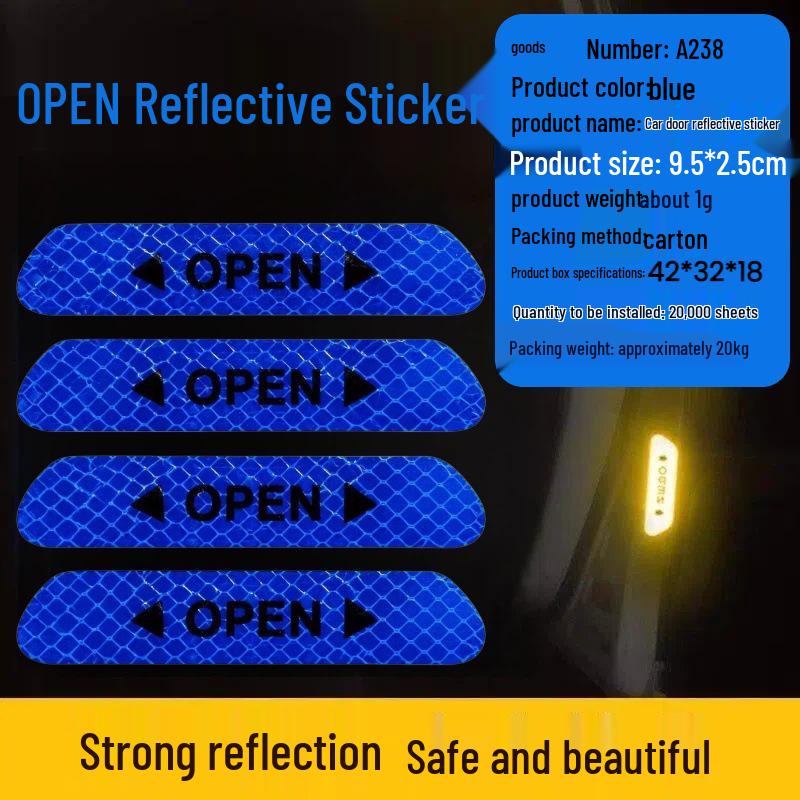 Multi-functional Waterproof Reflective Safety Stickers for Cars - Anti-collision Nighttime Visibility Strips