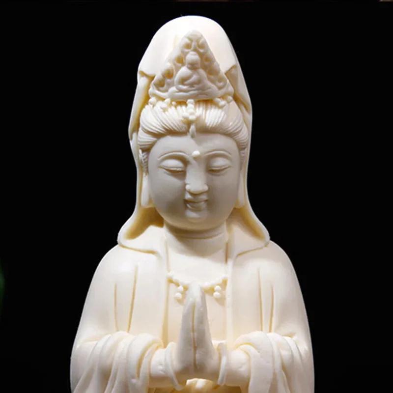 Buddhism Guanyin Characters Statue- Chinese Buddha Statue Meditation Bodhisattva Home Room Office Car Decoration Accessories