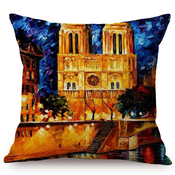 Mediterranean Beautiful Italy Venice City Scenery Oil Painting Style Sofa Decoration Pillow Case Ocean Landscape Cushion Cover