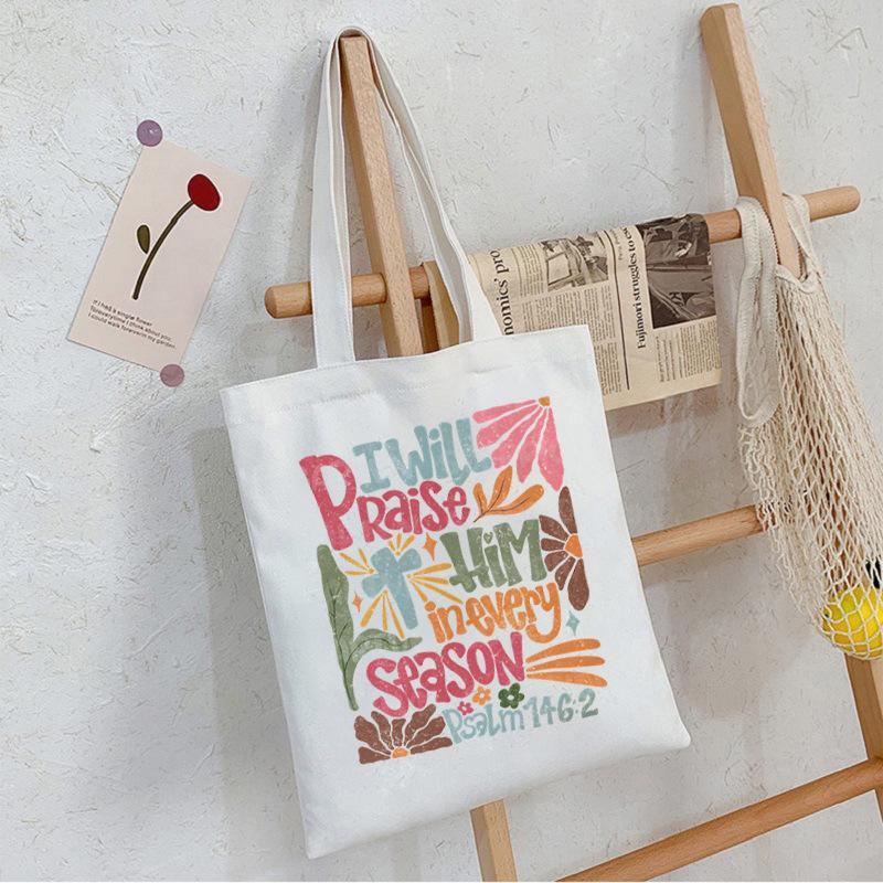 Floral Print Canvas Bag Casual Handbag Women Large Capacity