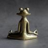 Vintage Mässing Meditation Zen Buddhism Groda Staty Ornament Koppar Djurskulptur Hem Skrivbordsdekoration Te Husdjur Gåva