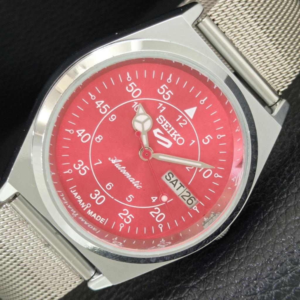 ЯПОНСКИЕ ВИНТАЖНЫЕ ОТРЕМОНТИРОВАННЫЕ МУЖСКИЕ ЧАСЫ SEIKO 5 АВТОМАТИЧЕСКИЕ 6309A КРАСНЫЙ ЦИФЕРБЛАТ a442172-1 pink