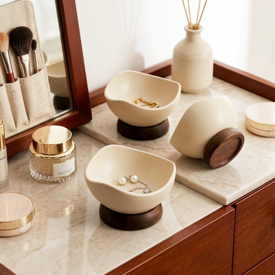 1/2pcs Retro Jewelry Organizer Trays Decorative Ring Dish & Vanity Organizer for Earrings, Coins Accessories Earring Dish Gift