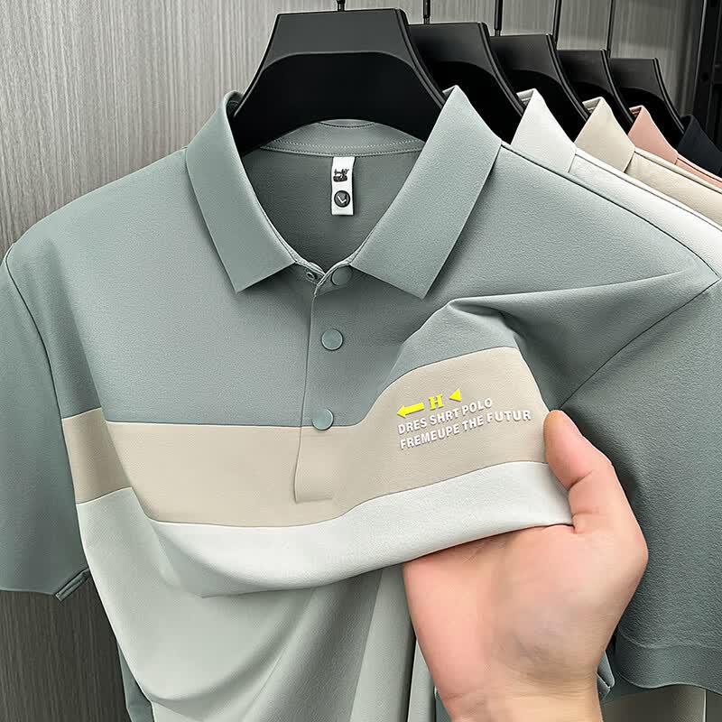 JEEP SPIRIT Men s Ice Silk Casual Short Sleeve Polo T-Shirt 4XL