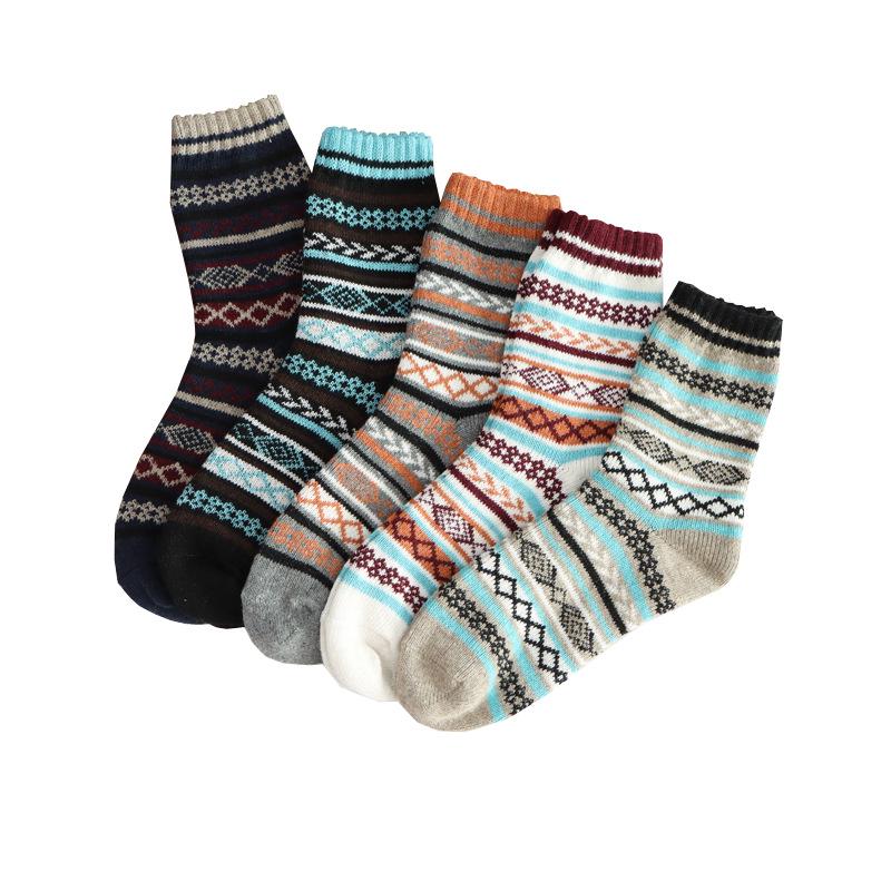 Herren Winter Verdickte Frottee Mid-Calf Socken - Warm, Retro, Mischgarn Bodensocken