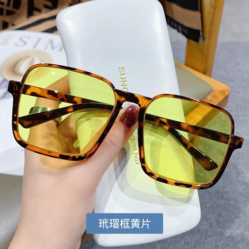 New Fashionable Brown Sunglasses Black Large Frame Anti Blue Light Glasses Computer Glasses Men Clear Glasses  UV400
